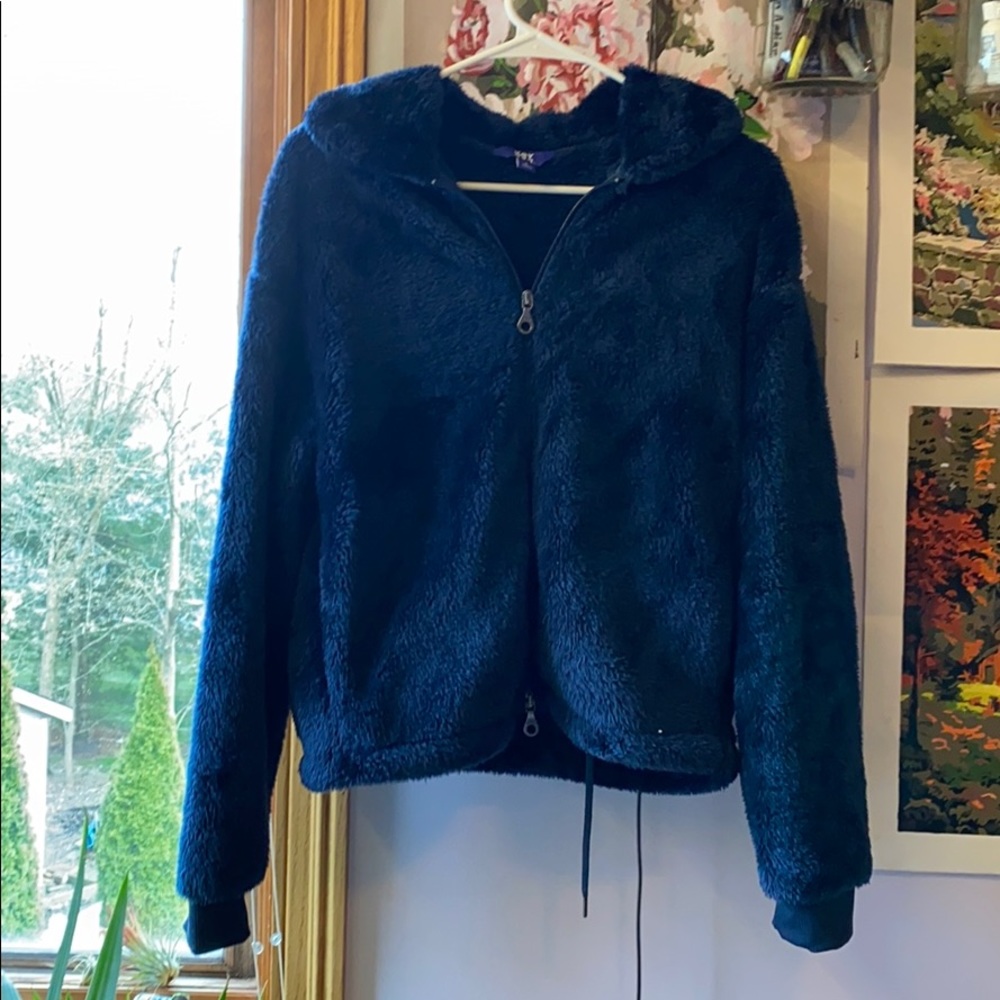 Blue fuzzy jacket